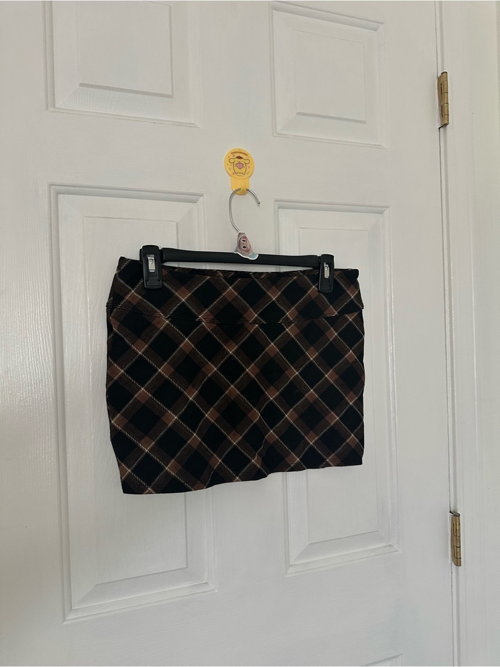 H&M Black and Brown Plaid Mini Skirt